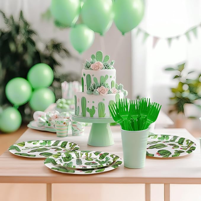 Cactus Party Decorations - Cactus Party Plates and Napkins for Kids Birthday Party, Serves 40 Guests
