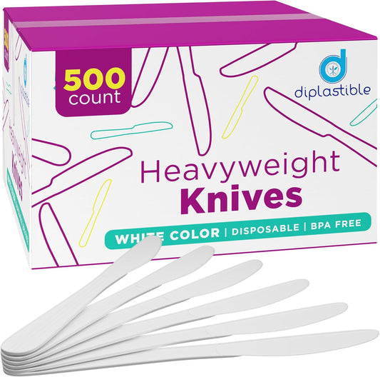 Plastic Knives Heavy Duty - Disposable Knives Utensils - Cutlery For Parties, Celebrations And Events Pack Of 500