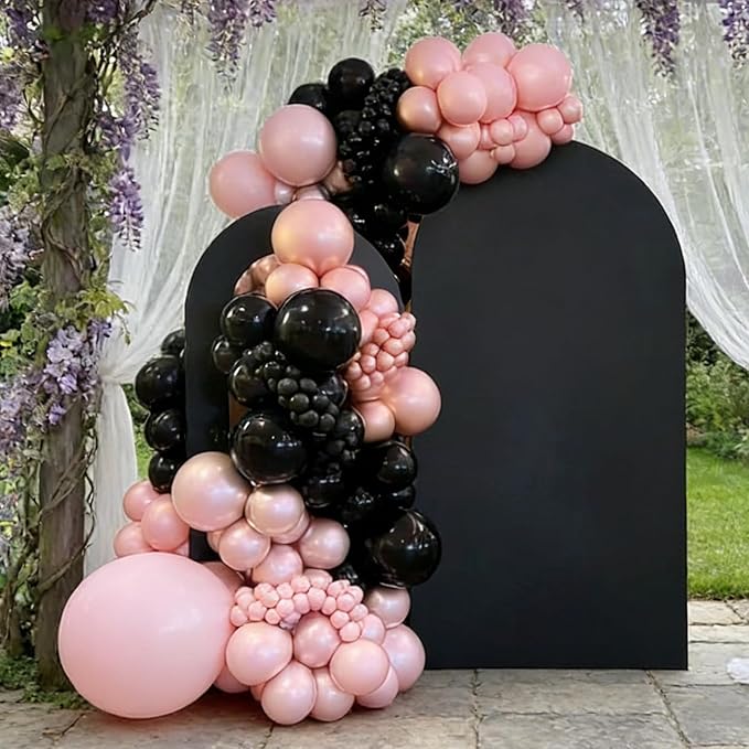 99Pcs Black Balloon Arch Kit – 18/12/10/5 Inch Matte Black Latex Balloons Garland for Halloween, Birthday, Wedding & Graduation Party Decor
