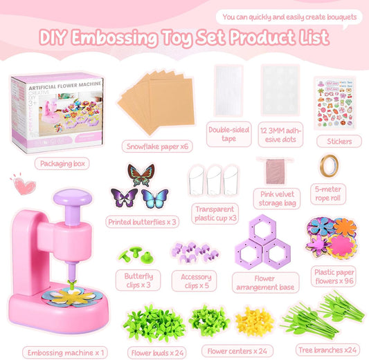 KEESIN Flower Craft Kit, Fabric Flower Bouquets Craft Kit, DIY Arts and Crafts for Kids,Making Kit Includes Storage Bag,Flowers Making Kit,Activity Toys Gift for Birthday Christmas Holiday
