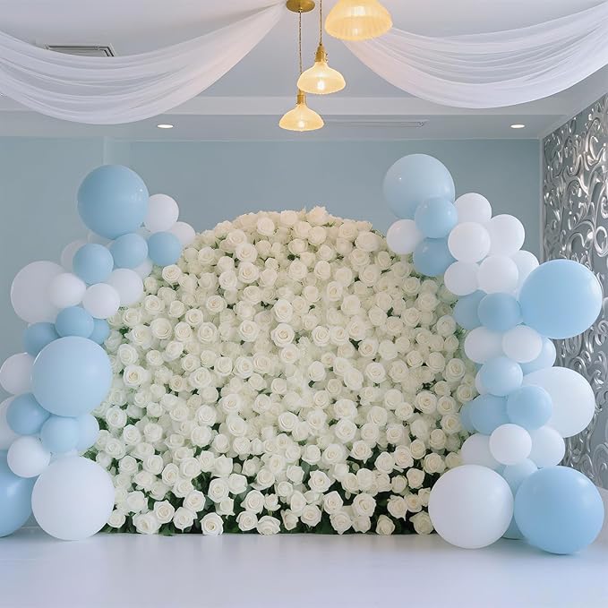Pastel Blue Balloons,100pcs Light Blue Latex Party Balloons for Balloon Arch & Garland as Blue Frozen Birthday Decorations, Baby Shower Decorations, Gender Reveal Decor, Anniversary Party Supplies
