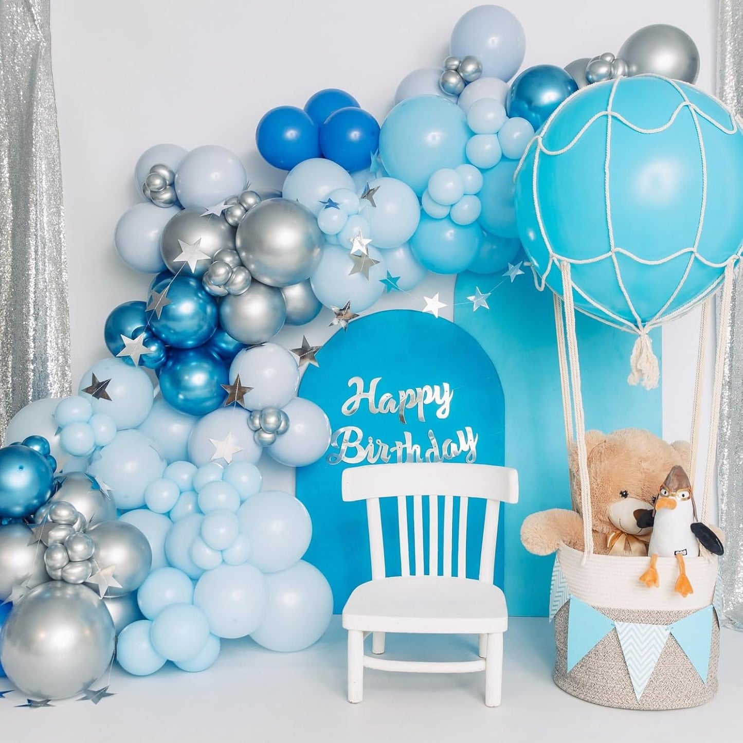 Baby Blue Balloons - 12 inch 100pcs Latex - Round Pastel Blue Birthday Balloons with 2 Ribbons for Baby Shower, Gender Reveal, Birthday Party Decorations