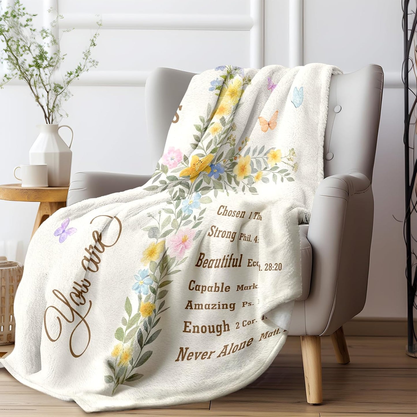 Christian Gifts for Women Faith, Flannel Soft Christian Blanket Decor, Religious Gifts for Women on Mothers Day Birthday Christmas, Spiritual Bible Verse Scripture Prayer Blanket - Cross
