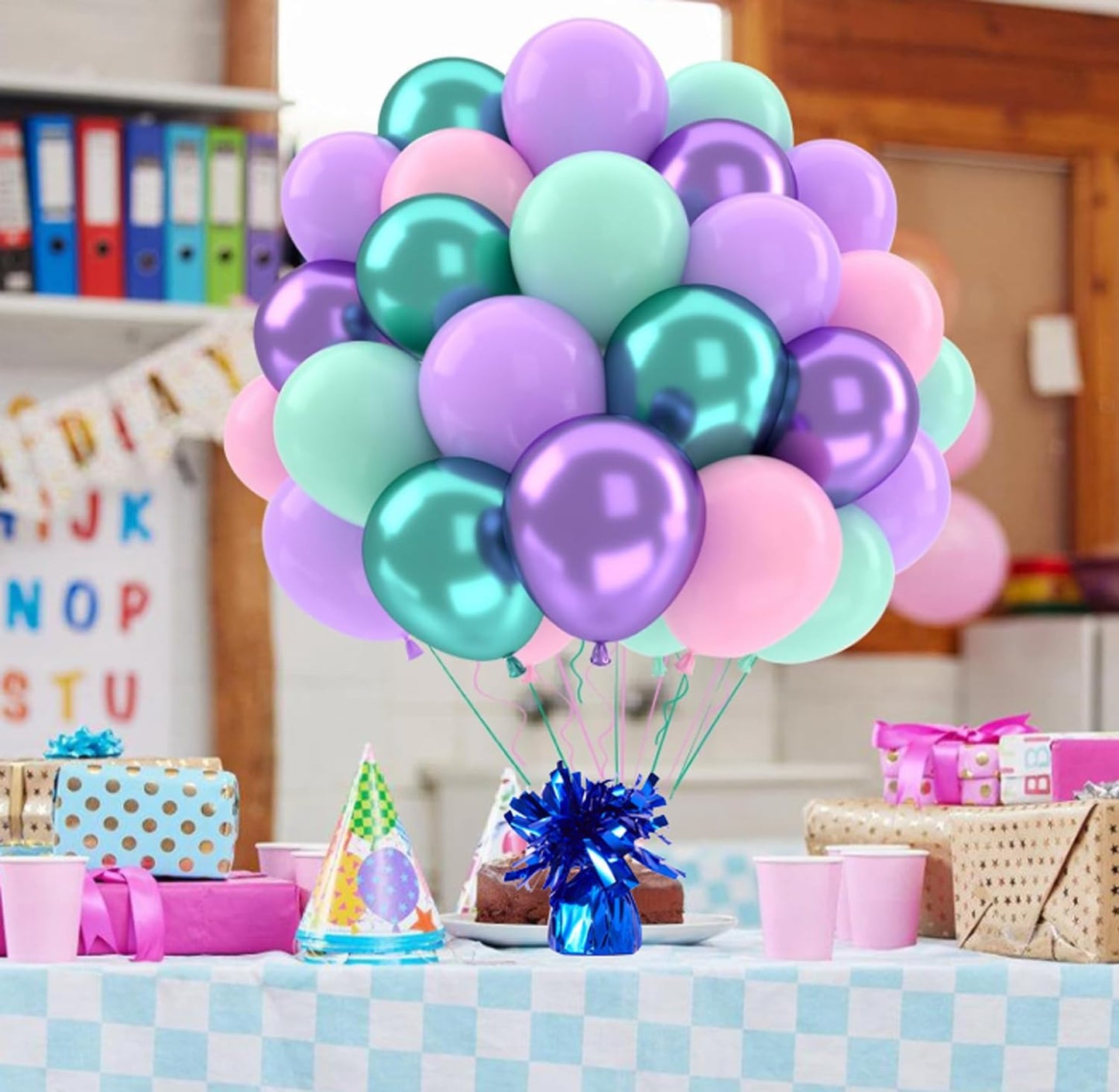 balloon weights are perfect for parties, birthdays, weddings. Each pack includes 6PCS durable weights that easily decorate balloons and elevate any celebration. (Dark Blue)