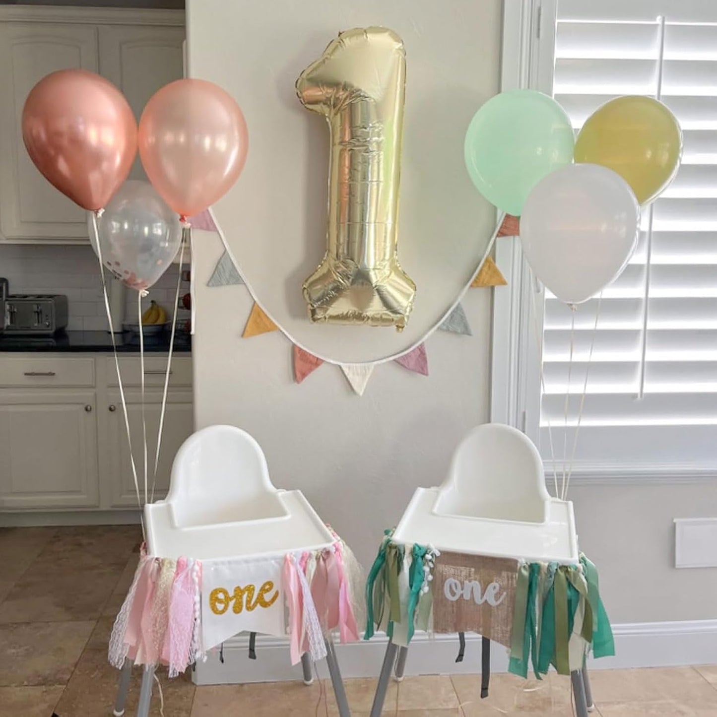 Sage Green and Rose Gold Balloons, 12 Inch Avocado Green Metallic Rose Gold Confetti Balloons, Retro Green White Balloons for Birthday Wedding Baby Shower Jungle Safari Party Decoration