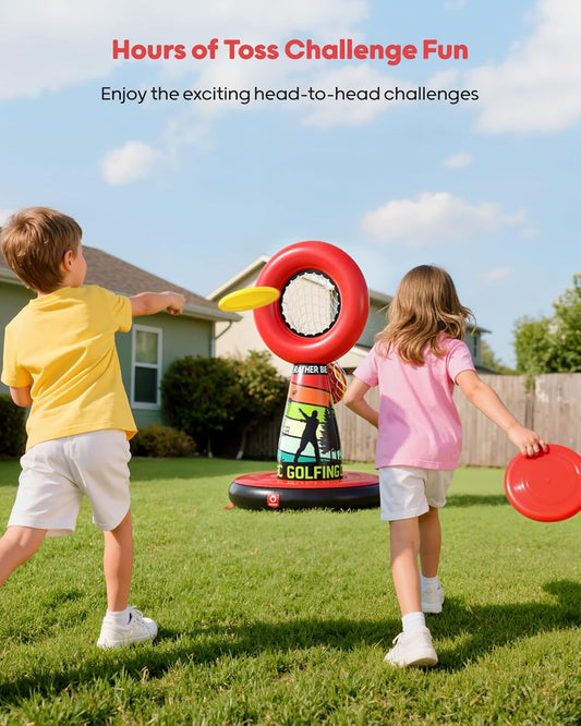 QPAU Inflatable Toss Target Set for Kids Family Fun, Portable Outdoor Yard Games Set with Pump, Kids Toys for Backyard Camping Lawn Throwing Games - Ideal Teen Boy Gifts