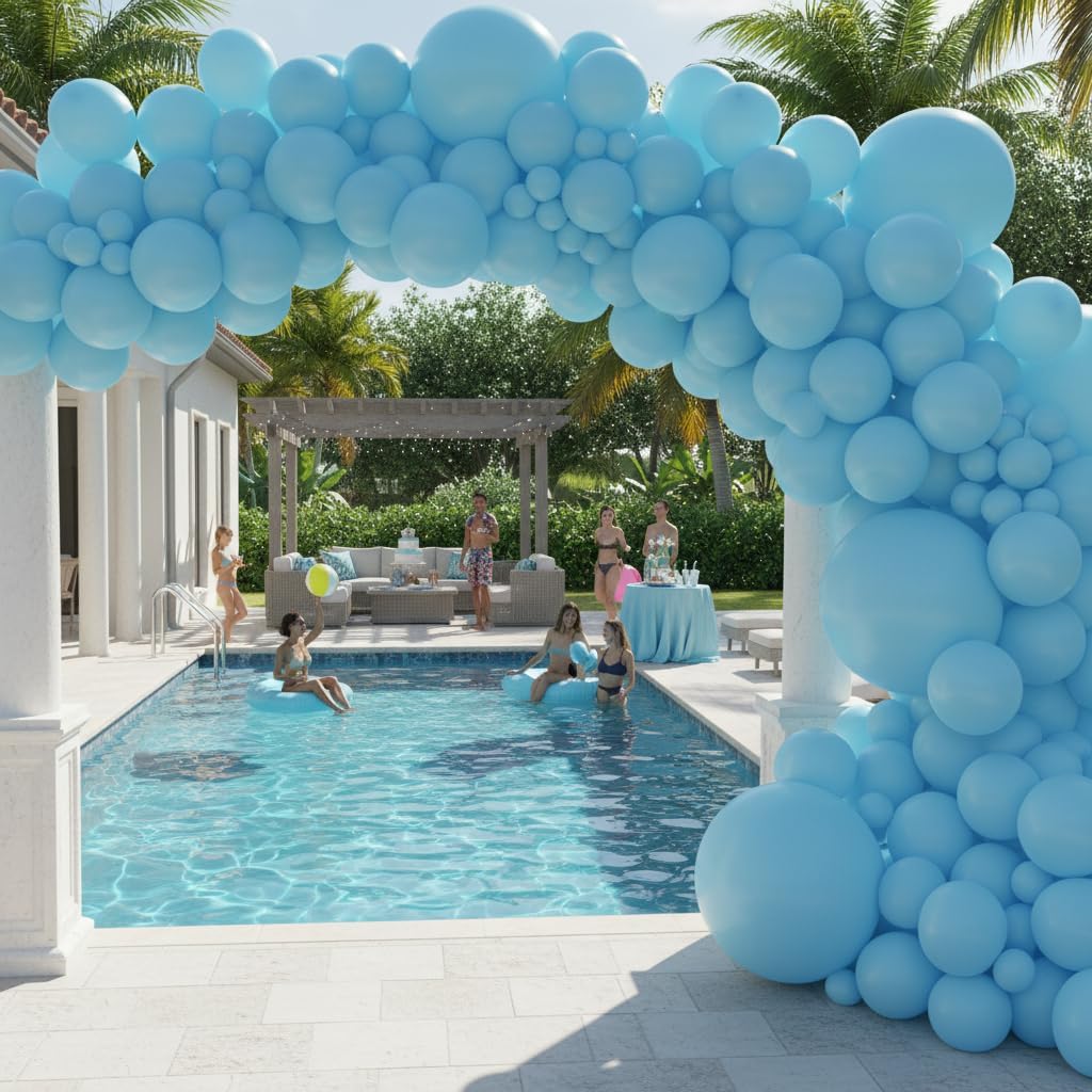 Balloon Garland Arch Kit – 146 Pcs Light Blue Balloons for Baby Shower, Birthday, Gender Reveal, Wedding Party – DIY Kit by Vellax™