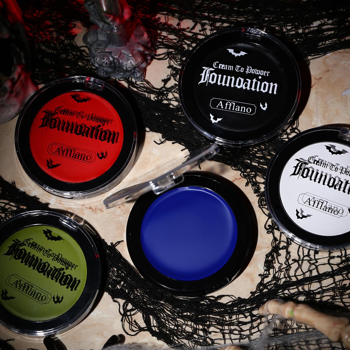 DE'LANCI Red Face Paint Halloween Goth Clown Makeup, Professional Red Face Paint Foundation Makeup, Smooth Semi-matte Face Paint Red SFX Makeup, Safe Red Body Paint for Joker Stage Vampire Costumes
