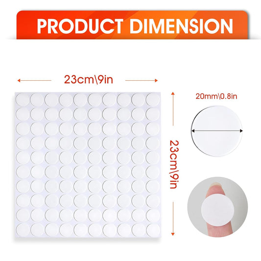 AROIC 1000 Pcs Sticky Dots, 0.8" Poster Putty Adhesive Stickers for Wall Hanging Crafts Balloons Festival Party Decorations, Sticky Tack Round No Trace Double Sided Tape Dots Waterproof Small Stickers