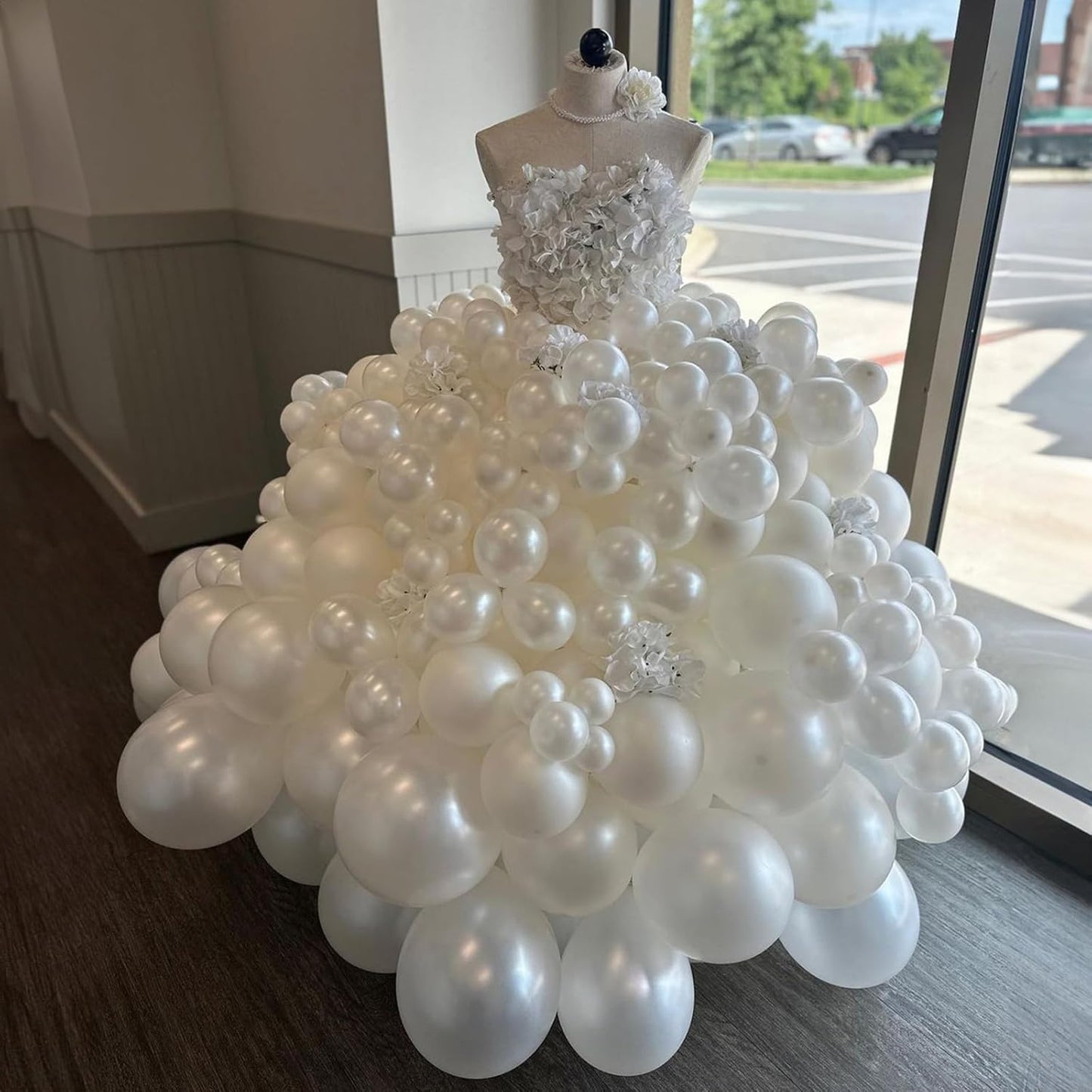 Pearl White Balloons 12 Inch, 50Pcs Pearl Balloon Bright Royal Clear Latex for Arch Helium Birthday Wedding Baby Shower Anniversary Party Decorations