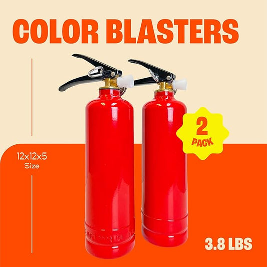 Chameleon Colors Color Blasters, Gender Reveal Fire Extinguisher, Gender Reveal Smoke Bombs, Powder Cannon, Smoke Blaster, War and Holi Color Blaster, 2 Orange Blasters