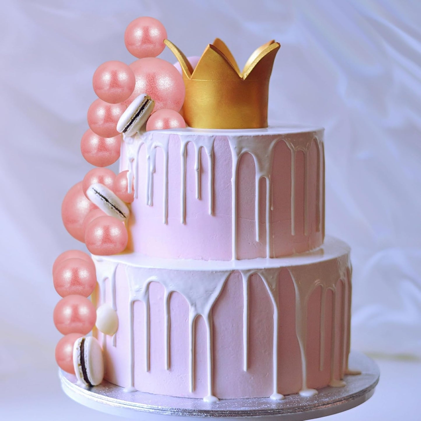 30Pcs Balls Cake Topper Glitter Foam Ball Cake Picks Mini Balloon Cupcake Insert Bubble Balls DIY Decoration for Baby Shower Wedding Anniversary Kids Birthday Graduation Party Cake Decorations Pink