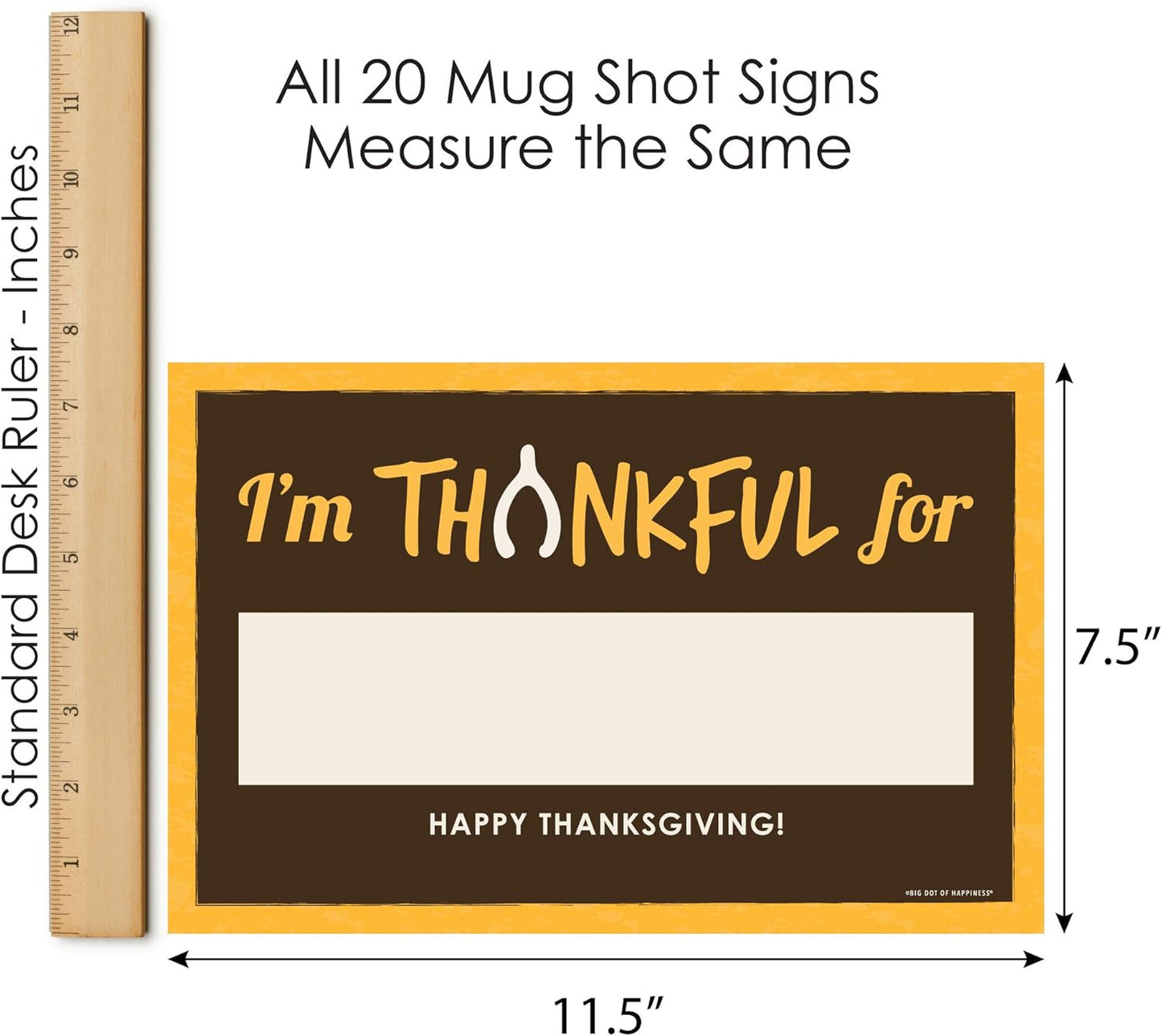 Big Dot of Happiness I'm Thankful for - Thanksgiving Photo Booth Props Kit - 20 Piece