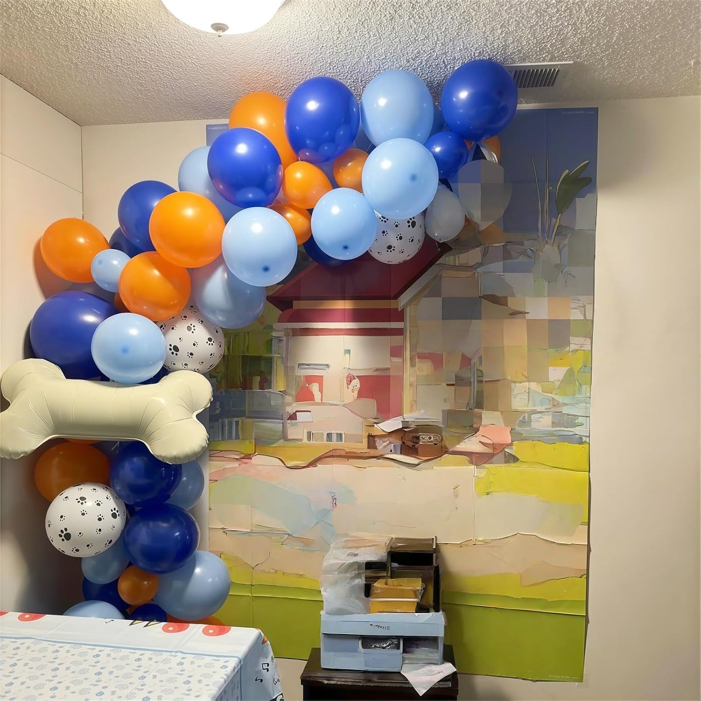 Blue & Orange Paw Print Balloons Set – 12 Inch Dog Puppy Theme Latex Balloons for Kids Birthday & Baby Shower