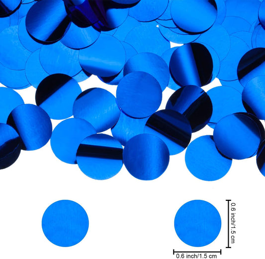TecUnite Round Tissue Paper Table Confetti Dots for Wedding Birthday Party Decoration, 1.76 oz(Sapphire Blue Foil Confetti,1.5 cm)