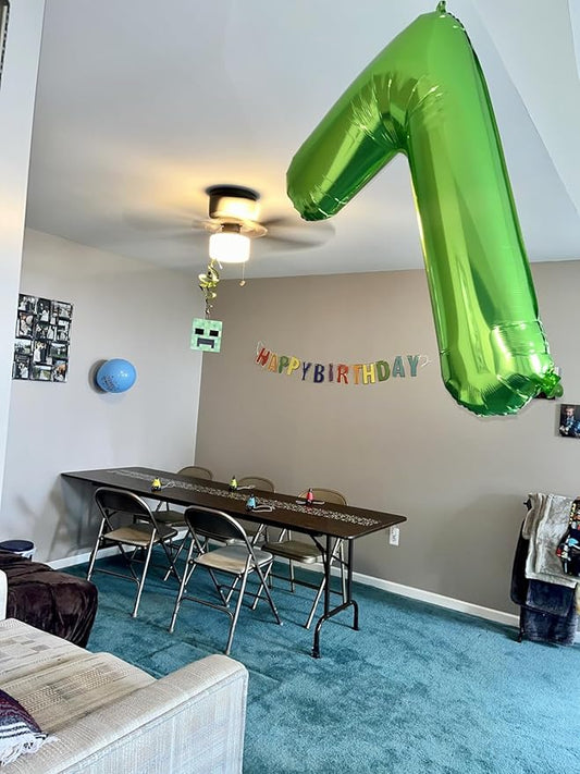 7 Balloon Numbers 40 Inch, 6 7 Birthday Decorations, Light Green Seven Birthday Decor, 7 17 27 70 Year Old Balloon Number for Engagement, Wedding, Graduations