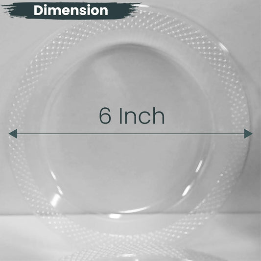 6 Inch Clear Plastic Plates 100 Bulk Pack - Disposable Cake Plates for Dessert & Appetizers, BBQ, Party, Travel and Events,Recyclable (pack of 100 clear)