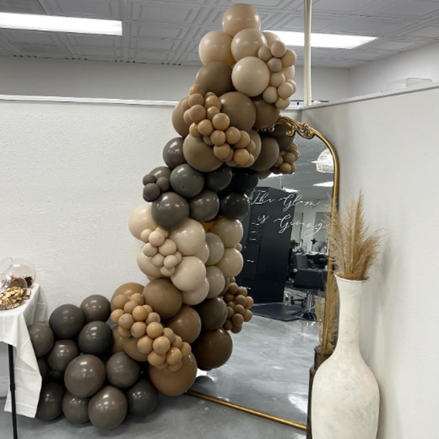 Brown Balloons, 12 Inch Coffee Brown Tan Cream Sand White Balloons for Neutral Bear Baby Shower Boho Wedding Woodland Birthday Party Decorations