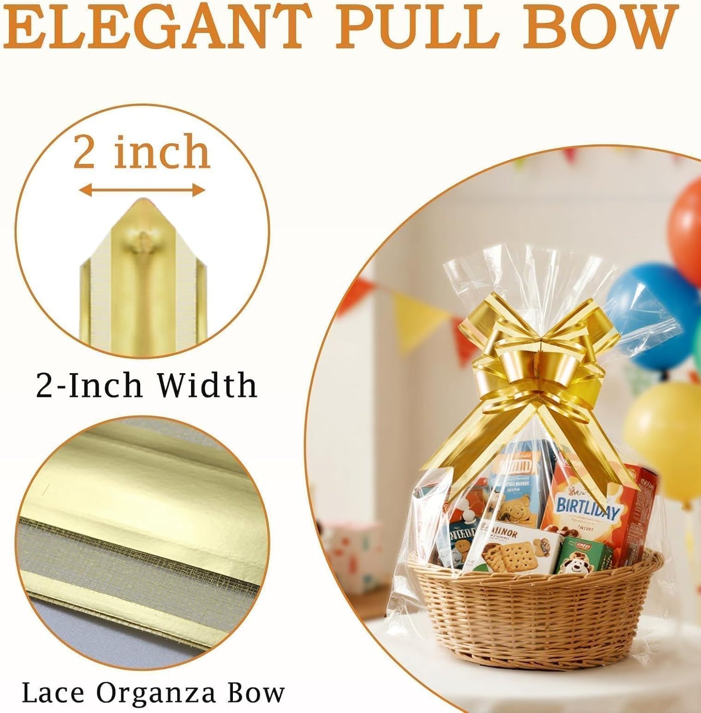 PigPotParty 16"x24" Clear Cellophane Gift Bags - Includes Bows – 10 Pack Cellophane Wrap for Gift Baskets, Plastic Gifts Bags for Gift Giving