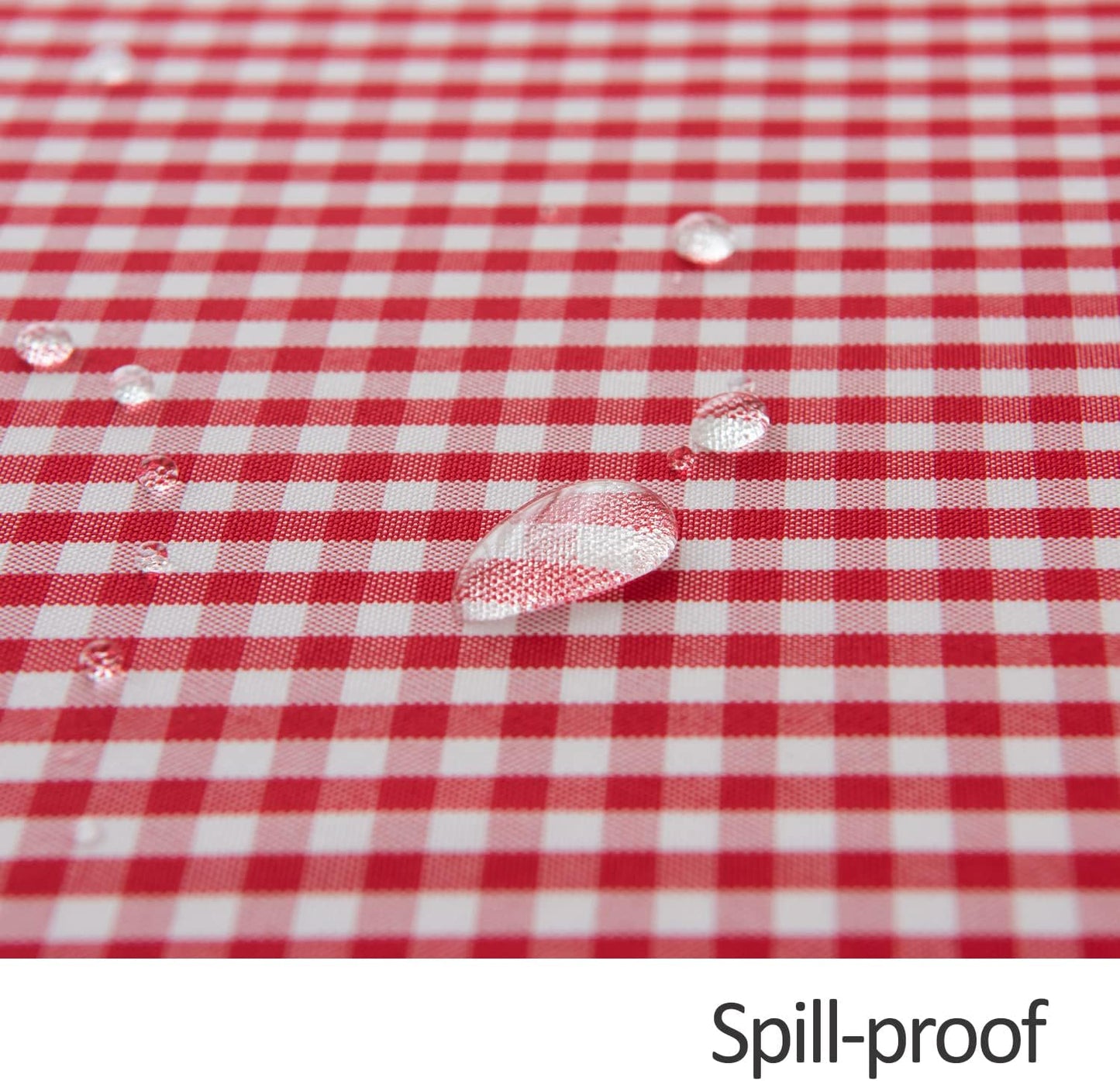 maxmill Round Checkered Tablecloth Spillproof Wrinkle Free Heavy Weight Gingham Table Cloth for Circular Table Cover Buffalo Plaid for Buffet Banquet Christmas Party Holiday Dinner 70 Inch Red White
