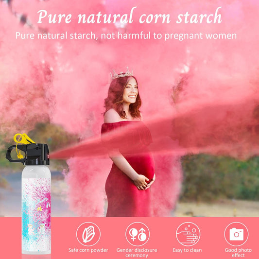 Large Gender Reveal Fire Extinguisher Color Blasters: 2 Pcs Pink Blaster Only for Baby Girl with Pink Smoke suitable for Gender Reveal Party Decorate (pink)