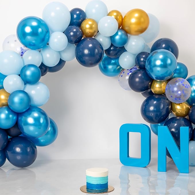 Mr. Pen- Metallic Balloons, 12 Inch, 54 Pack, Metallic Blue Balloons & Confetti for Birthday Party