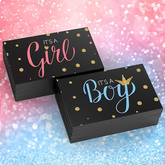 Gender Reveal Confetti Card Gun – “It’s a Boy” or “It’s a Girl” Cards Launcher – Fun Gender Reveal Party Prop, Baby Shower Supplies for Team Pink or Blue – Boy or Girl Announcement Blaster