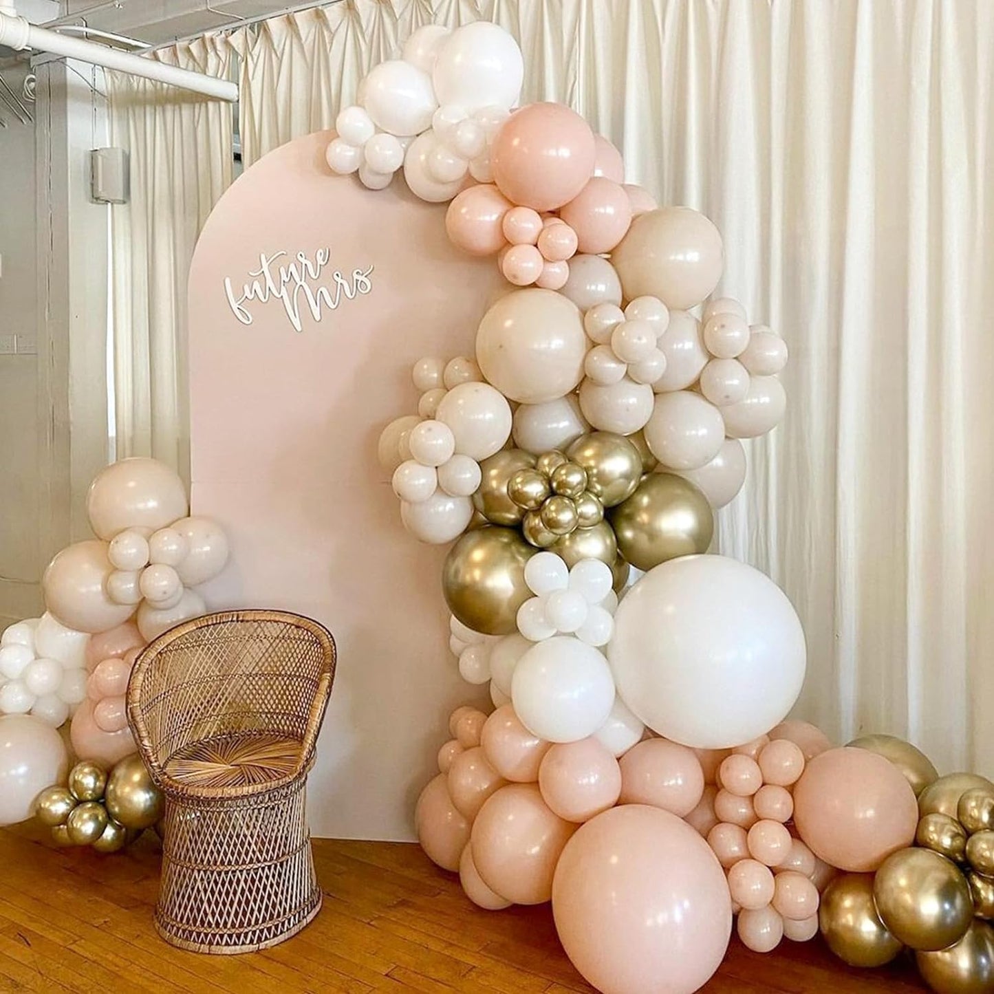 Blush Gold Beige Neutral Balloons 50pcs 12 inch Blush Champagne Gold Latex Balloons Sand White Nude Apricot Helium Balloons for Birthday Party Decoration Wedding Baby Shower Bride DIY Supplies