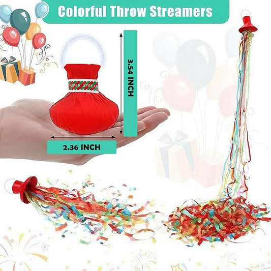 10PCS Streamers Popper Hand Throw Streamers No Mess Confetti Magic Paper Cracker for Celebration Birthday Propose Engagement Wedding Graduation Party Favors