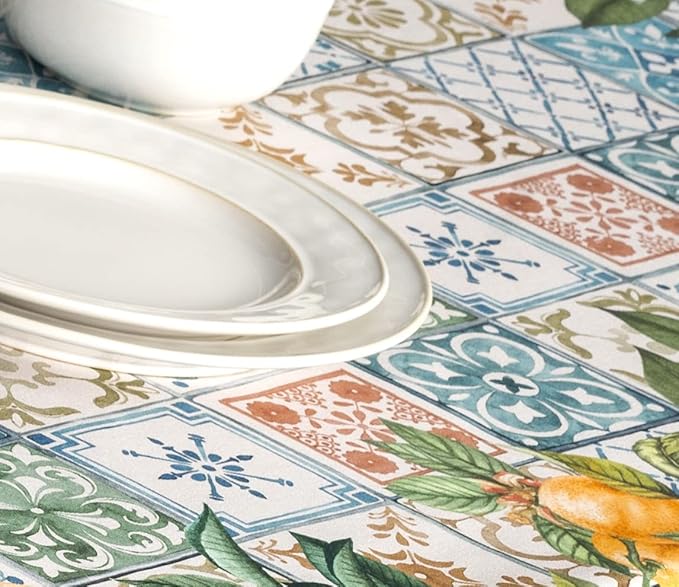 Maison d' Hermine Table Cloth Square Table 100% Cotton 60 x 60 Inches Tablecloth Reusable Decorative for Dining Room Farmhouse Home Valentines Day Decorations Spring Summer - Agrume