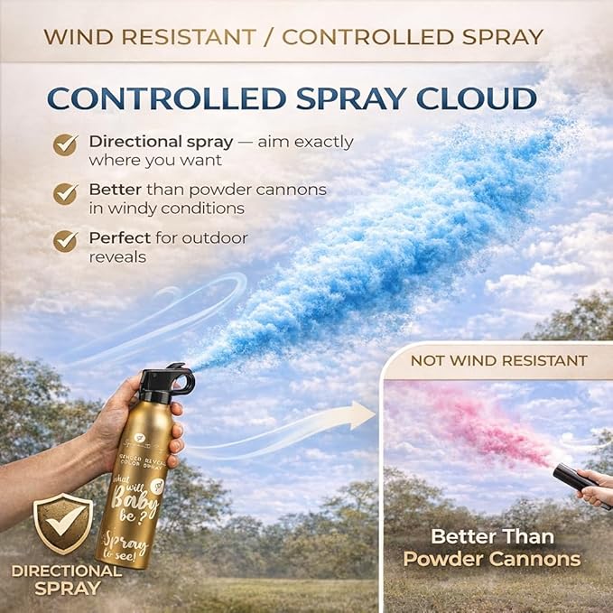 Gender Reveal Smoke Bombs Set – 2 Pack Gender Reveal Fire Extinguisher Spray (Pink, 150g Each) – Non-Toxic Cornstarch Cloud for Baby Girl Reveal Party Ideas, Pregnancy Announcement – Stickers Included