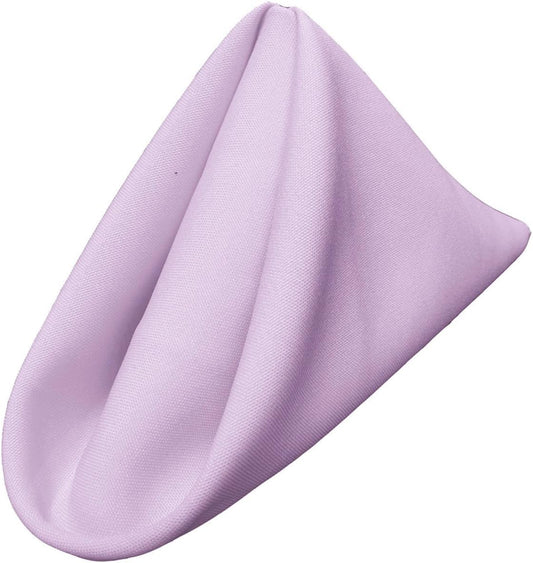 LA Linen 10-Pack Poly Poplin Napkin, Soft Cloth Napkins, Washable Reusable Napkins, Stain and Wrinkle Resistance Table Napkins for Dinner, Wedding, Parties, 17 by 17-Inch, Lilac