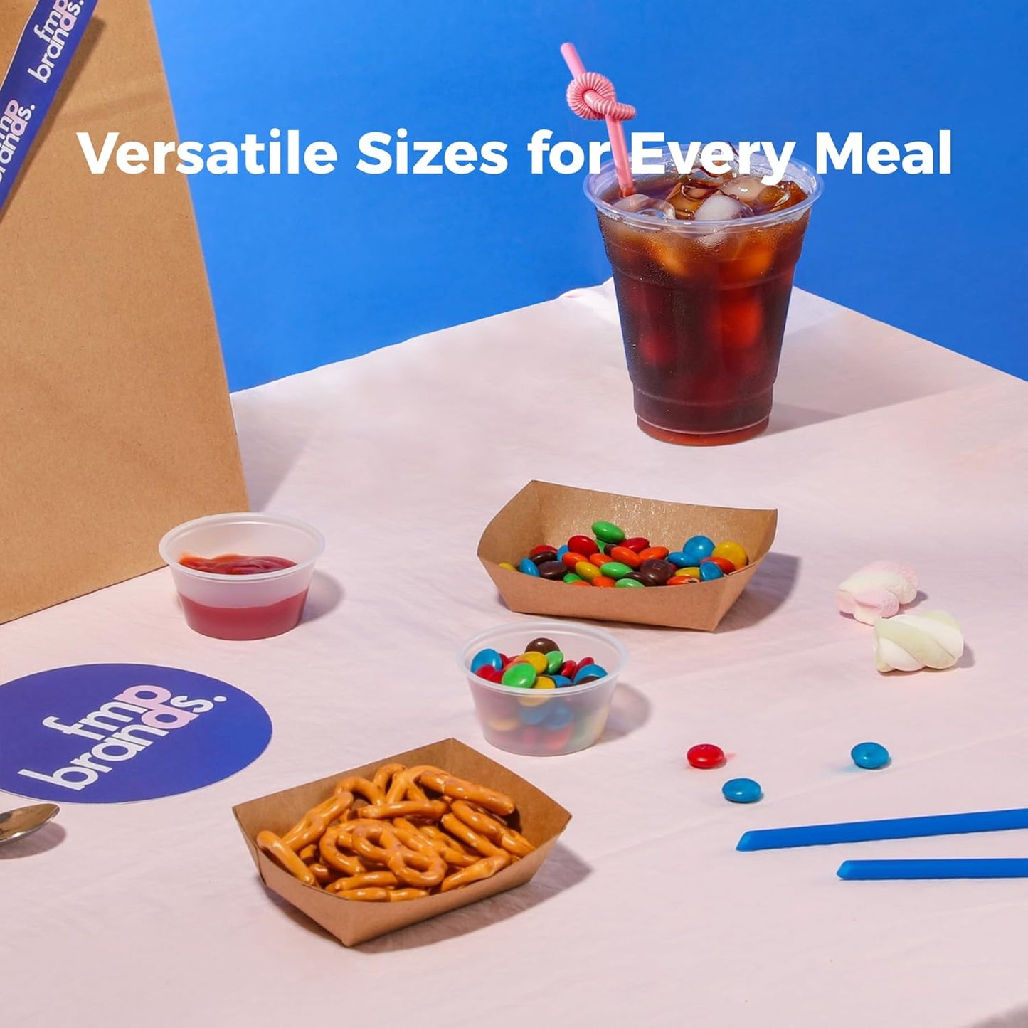 Fit Meal Prep [250 Pack 0.5 lb Paper Food Boats Heavy Duty Disposable Food Trays, Kraft Brown Nacho Tray for Parties Fairs Picnics Carnivals, Holds Sause Candies Nut Grease Resistant