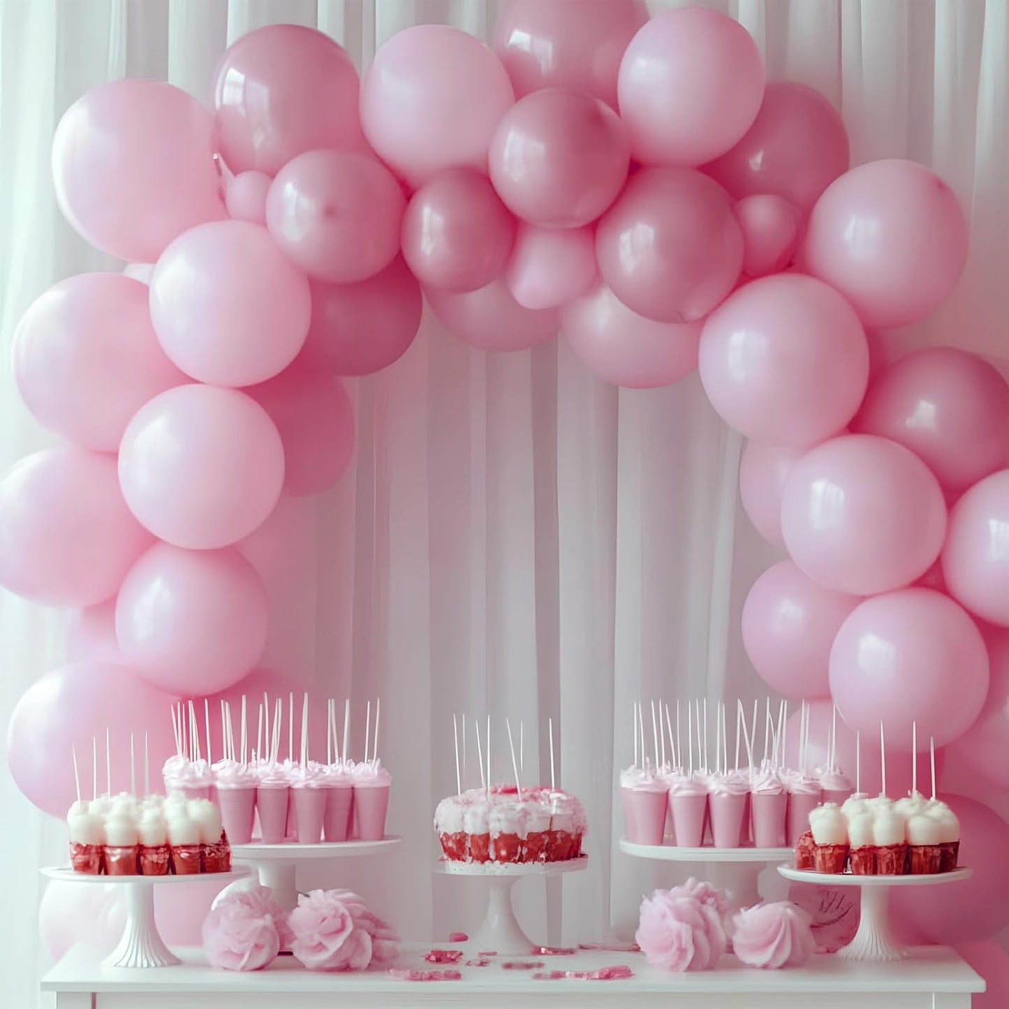 Pink Latex Balloons, 150pcs 5 inches Round Helium Light Pink Balloons for Birthday Baby Shower Wedding Valentine's Day Gender Reveal Birthday Party Decorations