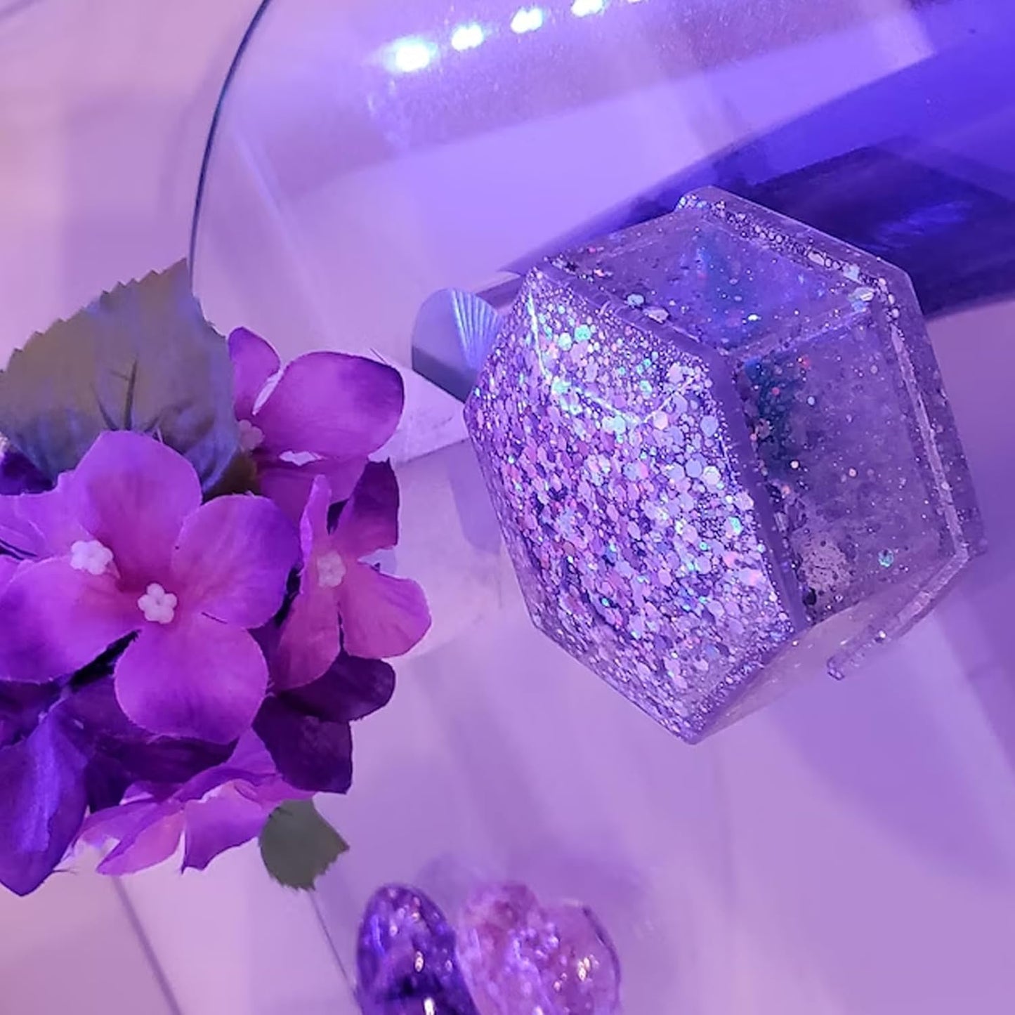 HEMOER Light Purple Opal Glitter 100g/3.5oz, Cosmetic Mixed Hexagon Chunky & Fine Craft Glitter Resin Sequins for Epoxy Glass, Resin Art, Body, Hair, Face, Nail, Slime, Tumbler, Festival Party