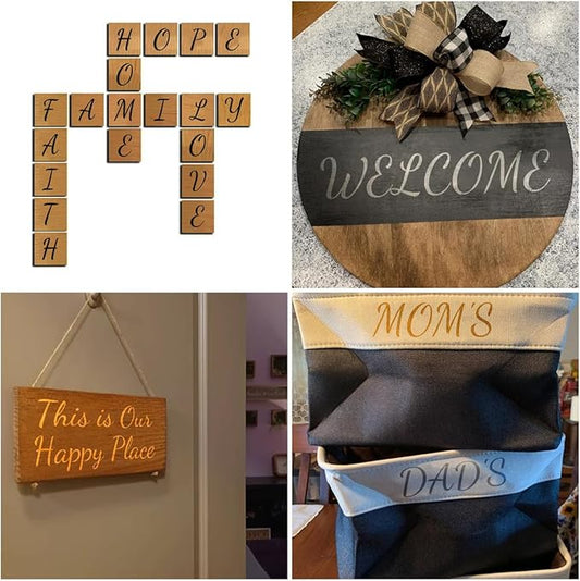 3 Inch Alphabet Letter Stencils for Painting - 70 Pack Letters and Numbers Stencil Templates with Signs for Painting on Wood, Reusable Number and Letter Stencils for Chalkboard Wood Signs & Wall Art
