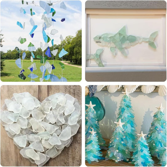 15 OZ Frosted White Sea Glass Bulk Tumbled Seaglass Pieces for DIY Crafts,Beach Theme Party Decor Nautical Wedding Centerpieces,Aquarium Vase Fillers,Mosaic Art,Coastal Home Decoration,0.5-1.5 inch