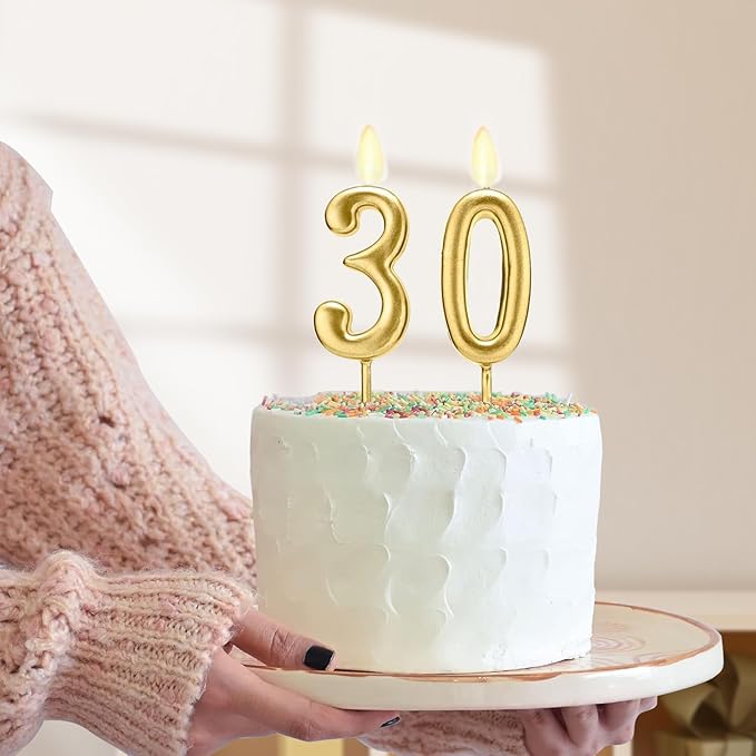 30th Birthday Decorations for Her with 30th Birthday Sash and Crown, Candles Gold, Gifts for 30 Year Old Woman