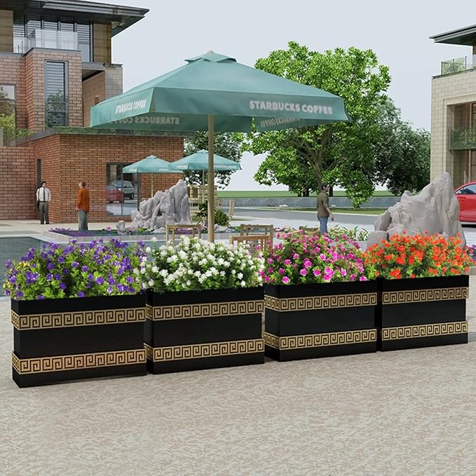 12 Bundles Artificial Flowers Faux Outdoor Plastic Plants UV Resistant Shrubs,Artificial Plants Spring Decorations for Patio Outdoor Fake Plants Spring Decorations for Home Front Porch Decor(Purple)