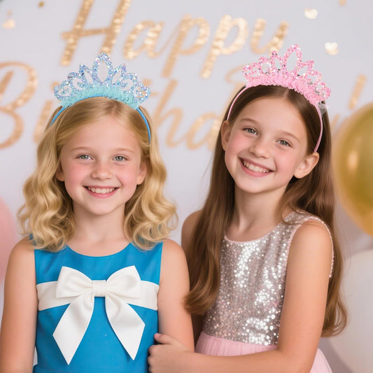 Birthday crown,8 Pack Princess Crown Headband, Glitter Sequin Crown Headband, Shiny Tiaras and Crowns Hair Accessories for Birthday Party, Proms, Gifts