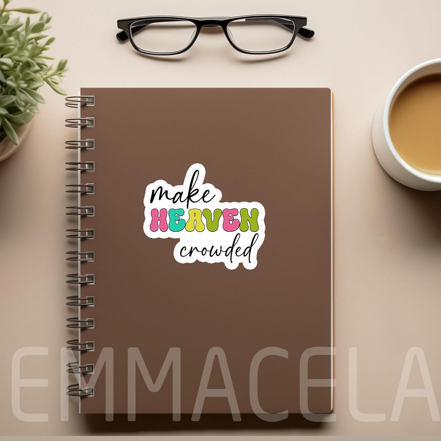 (3PCS) Christian Stickers – Make Heaven Crowded Bible Verse - Waterproof Vinyl Decals for Laptops, Water Bottles, Tumblers, Scrapbooks – Faith Religous Quotes 3" x 2.6 "