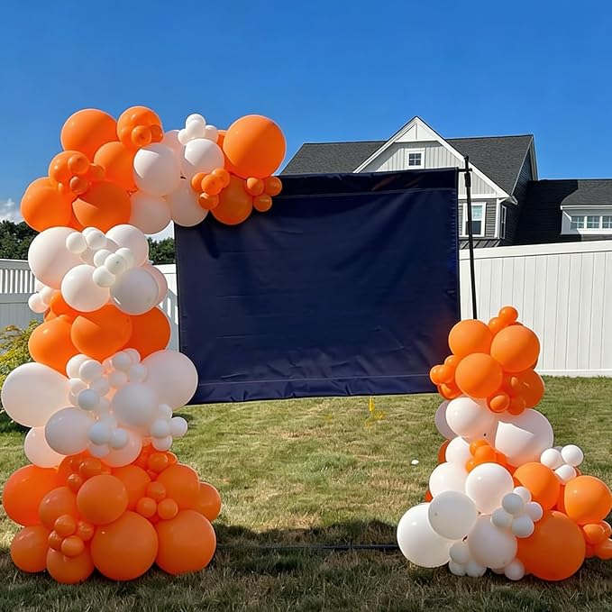 YMSZ Orange Balloons Arch Kit, 134pcs Orange and White Balloons for Birthday, Graduation, Baby Shower Party Decorations