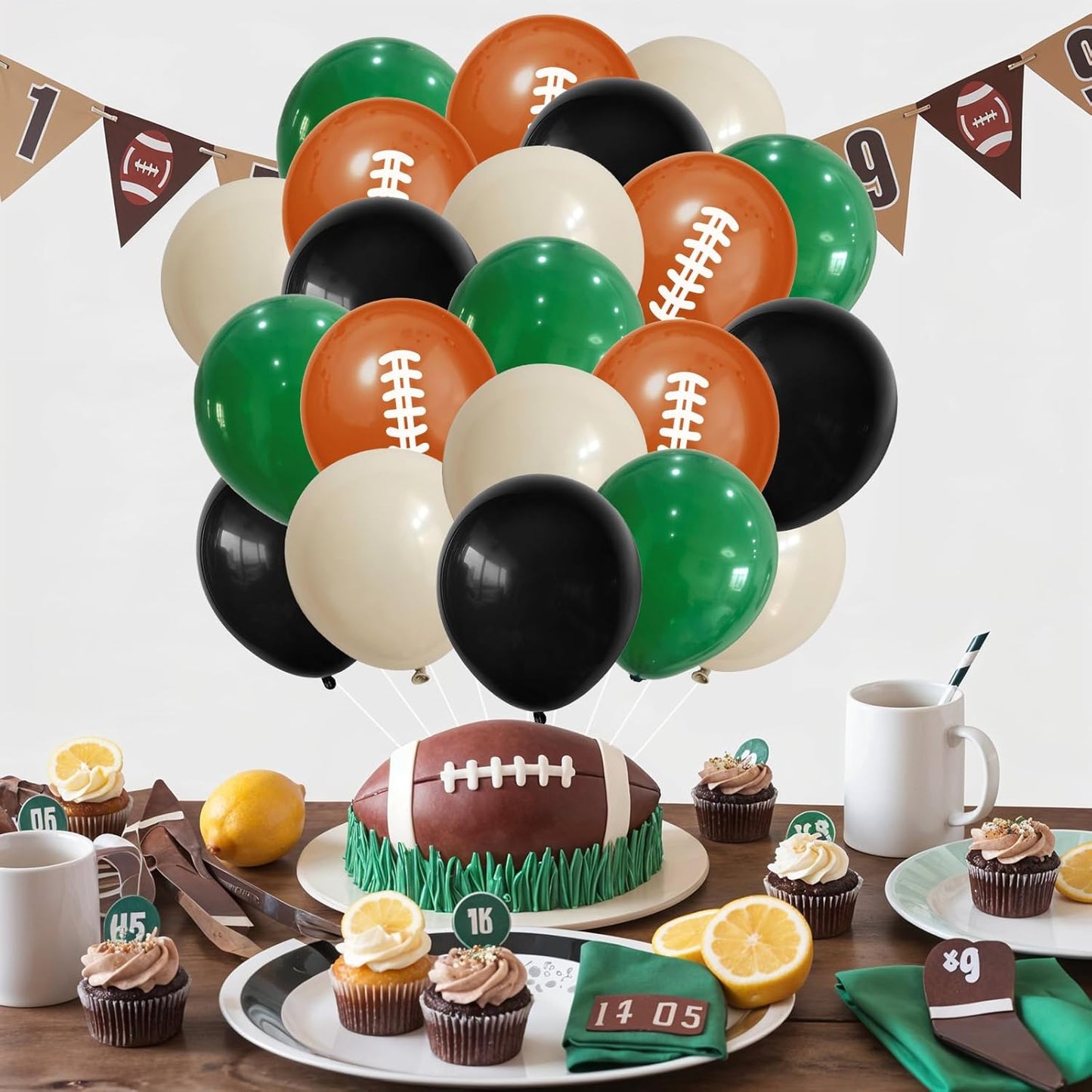 Football Balloons – 12 Inch Sports Print Latex Balloons for Kids Football Birthday Party & Baby Shower
