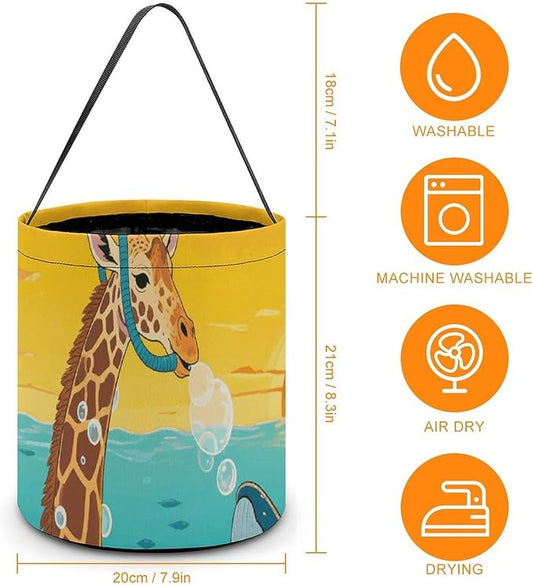 Halloween Candy Bucket - Giraffe And Shark Trick Or Treat Candy Bag, Gift Bag for Party Favor Supplies