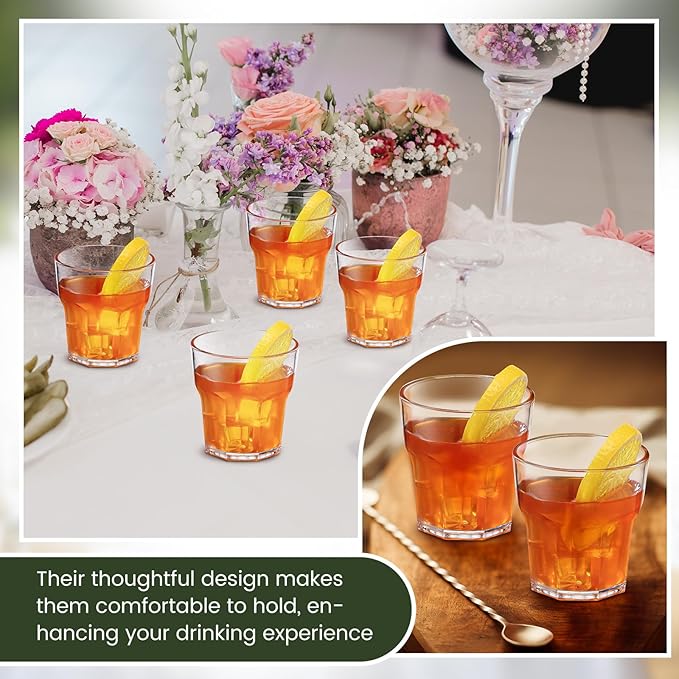 Tioncy 50 Pcs Acrylic Drinking Glasses 5.4 oz Small Whiskey Glass Clear Shot Glasses Bulk Unbreakable Stackable Oktoberfest Drinkware Mini Beer Mug for Drinking Bars Wine Vodka