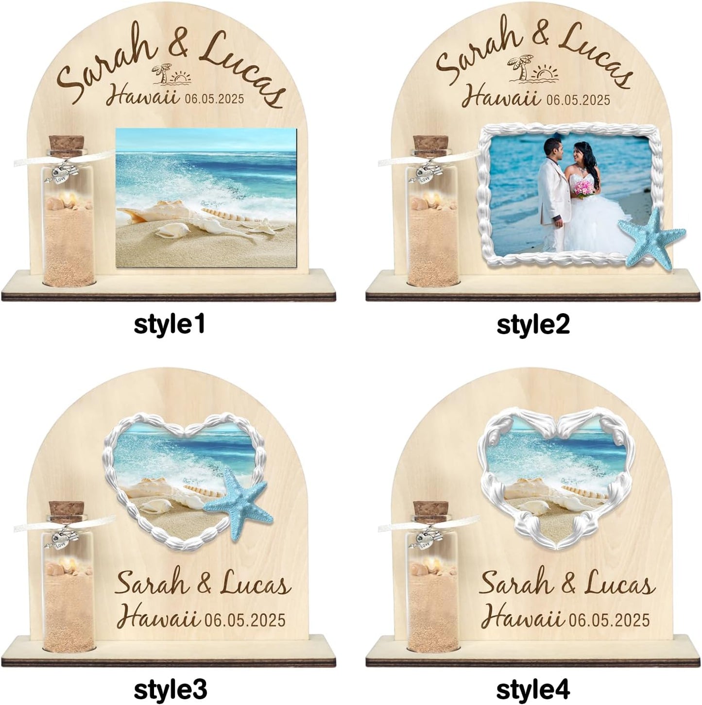 Personalized Honeymoon Sand Jar,Custom Anniversary Photo presents, Vacation Keepsake Jar,Wedding Presents,Honeymoon Present, Bride to be Gift,Valentine’s Day Gifts (semicircle3)