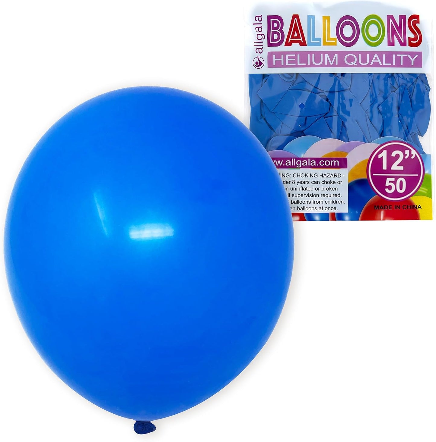 Allgala Royal Blue Balloons 50 Pack 12 Inch Helium Grade Latex Bulk Balloon Pack Ideal for Birthday, Wedding, Bridal Party Baby Shower Decorations