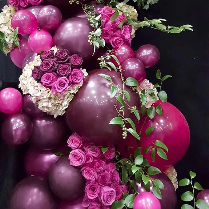 PartyWoo Dark Purple Balloons 140pcs Different Sizes Pack of 18 12 10 5 Inch Dusty Plum Royal Purple Boho Neutral Balloon Arch Kit for Baby Shower Butterfly Birthday Party Decorations Purple-F13