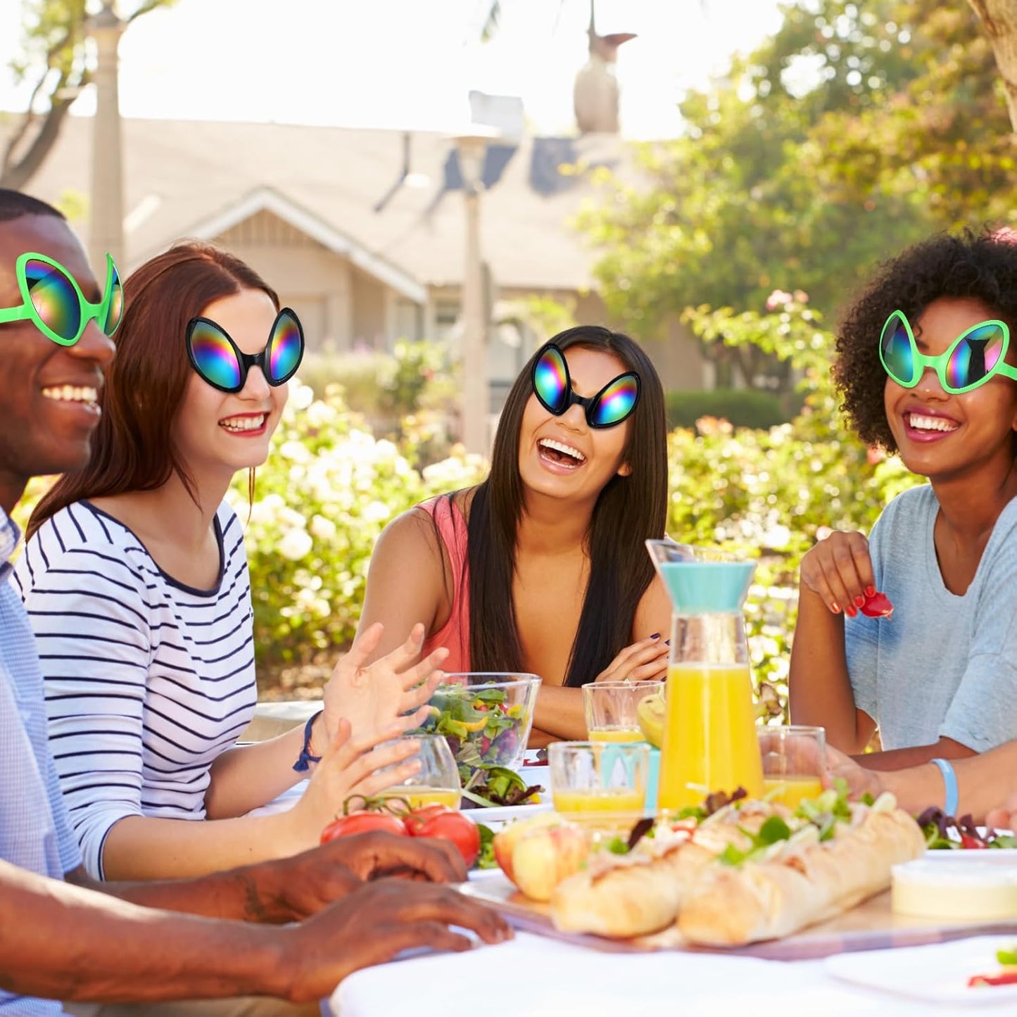 Bencailor 12 Pack Halloween Alien Glasses with Lenses Funny Glasses for Alien Costume Accessories Halloween Night Party Favor(Mixed Colors)
