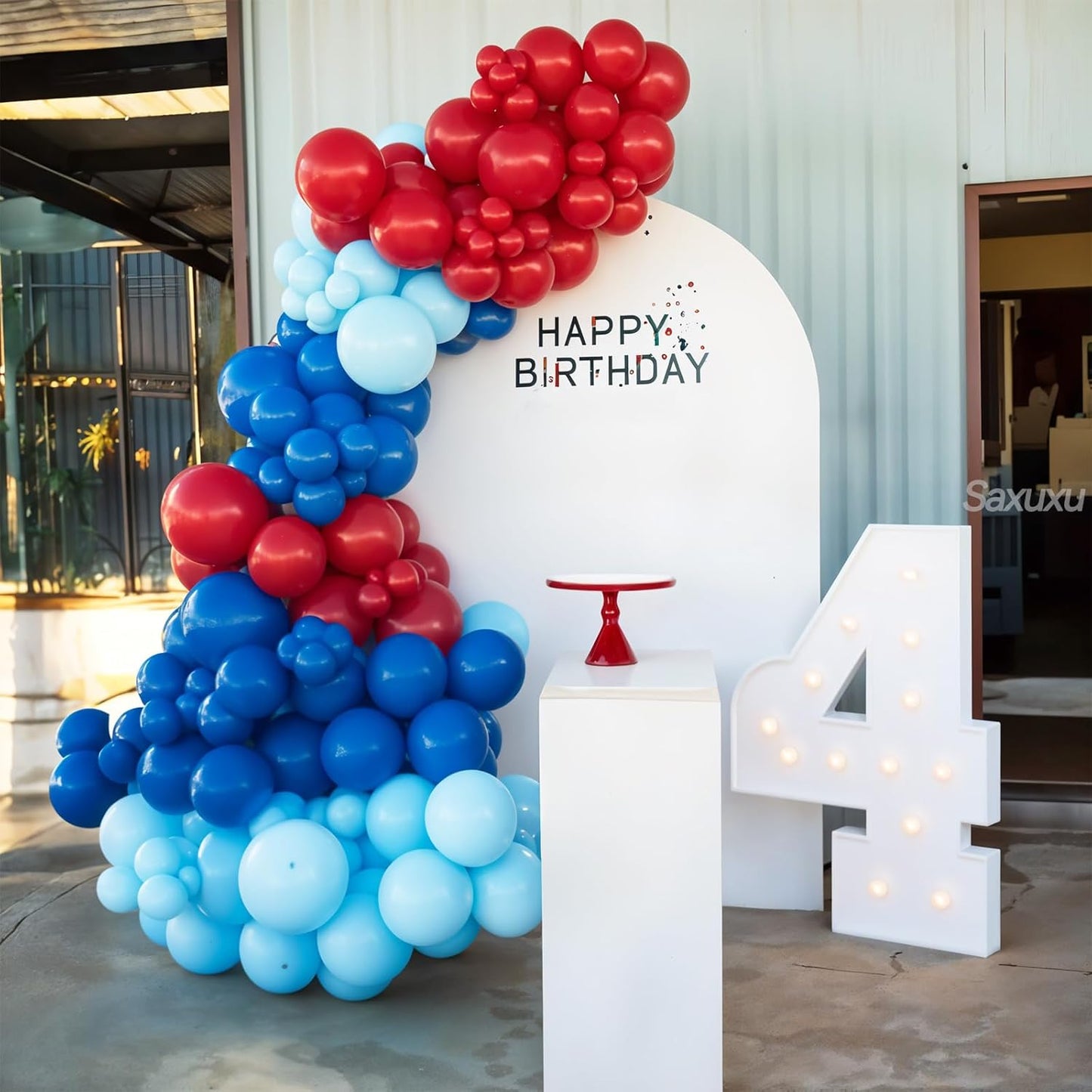 Red and Blue Balloon Arch Kit, Red White Blue Balloon Garland Kit, Sand Gold Balloons Navy White Balloons For Independence Day Baseball Theme Baby Shower Birthday Party Decorations